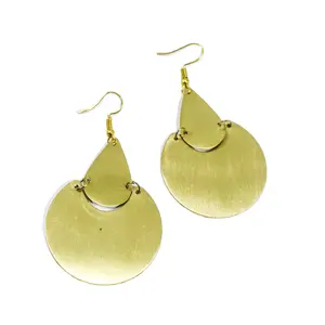 Copper Color Brass Metal Engraved Earring Handcrafted Jewelry Ladies Earrings For Girls By Indian Handicraft