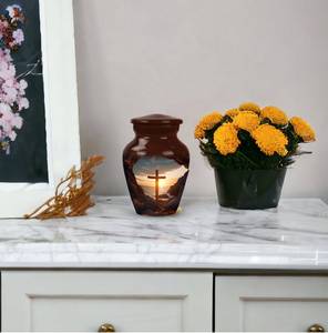 Personalized Cross Cremation Urn High-Quality Aluminum Memorial Urn <b>Ashes</b> Customizable Standard <b>Keepsake</b> Urn 200 Cubic Inches - Product Image 6