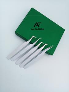 Pinzas profesionales para pestañas de bota de 90 grados, pinzas para pestañas de Color blanco mate, cajas de tarjetas con logotipo personalizado, Material de acero inoxidable - Product Image 4