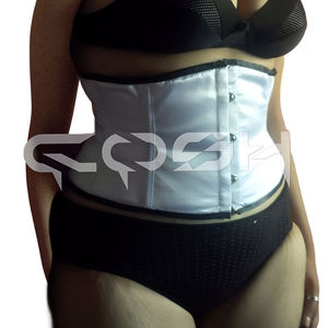 Corset en satin à lacets serrés, à armatures en acier, pour le torse court - Product Image 6