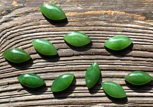 100% Natural nefrita Jade Marquise cabujón piedra preciosa genuina parte posterior plana suelta verde Jade piedras preciosas para la venta a precios a granel OEM - Product Image 2