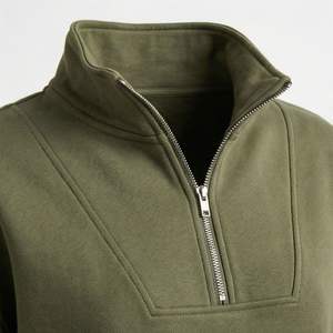 Conjunto de Ropa Urbana para Mujer, Cuello Alto, Cremallera, Pantalones Cortos de Lona, Logotipo Personalizado, Trajes de Invierno, Sudadera y Pantalones de Dos Piezas - Product Image 4