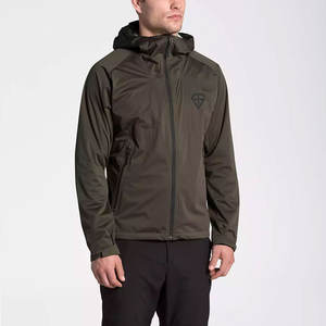 Chaqueta cortavientos de nailon personalizada para hombre, cuello levantado, cremallera de Color sólido, con capucha, a prueba de viento, transpirable para invierno, tu propio logotipo - Product Image 1