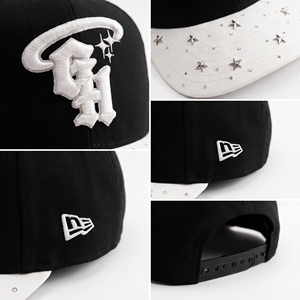 Gorra unisex de 6 paneles con logo bordado en 3D/PUFF y diamantes de imitación y estrellas en el borde, con tamaño ajustable. - Product Image 4