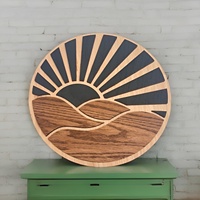 Art mural personnalisé artisanal moderne en bois et métal pour la décoration de la maison et du bureau