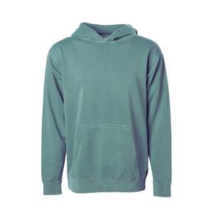 Sweat à capuche élégant pour jeunes, mi-lourd, 100% coton, décontracté d'hiver, motif uni, broderie, doux, confortable, durable, teinture pigmentée - Product Image 2
