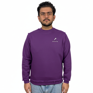 เสื้อสเวตเชิ้ตผู้ชายสำหรับฤดูหนาว ทรงปกติ คอกลม ผ้าฝ้ายฟลีซ 100% แบบเรียบ ย้อมสีพื้น มีซับใน - Product Image 1