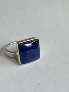 แหวนเงินสเตอร์ลิงทำด้วยมือชุดเครื่องประดับแฟชั่นสำหรับเป็นของขวัญครบรอบ8X10mm อัญมณี Lapis Lazuli - Product Image 5