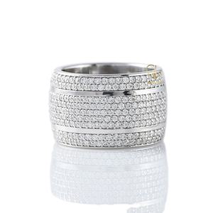 แหวนทองคำแท้18K สำหรับผู้ชายแหวนทองทรงกลมประดับเพชรทันสมัยสำหรับเป็นของขวัญวงฮิปฮอปแบบกว้างครึ่งนิรันดร์ - Product Image 1