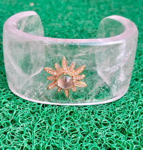 Bracelet manchette en pierres précieuses de quartz en cristal naturel Manchette en pierres précieuses de conception unique pour hommes ou femmes Cadeau spécial pour elle - Product Image 5