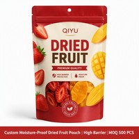 Verpakkingen voor gedroogd fruit, op maat bedrukt, vochtbestendig, staande pouch, food grade, hersluitbaar, ziplock, doypack, voor chips en kauwgom