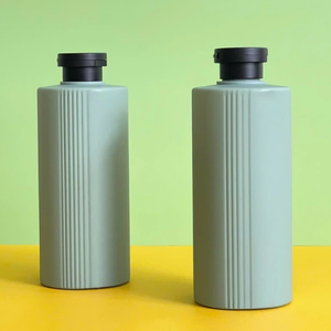 ขวดทรงกระบอกลายทาง HDPE 500มล. สีน้ำเงินเข้ม2ชั้นแชมพูครีมอาบน้ำครีมโลชั่นบำรุงผิวหน้าฝาปิดด้านบนเวียดนาม Phu - Product Image 5