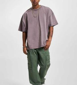 Nuevo Diseño 2025, Camisetas Hip Hop Extra Grandes para Hombre, 100% Algodón, 230 g/m², Lavado Ácido, Personalizadas - Product Image 1