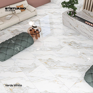 Carreaux de porcelaine Statuario Premium 800x1600mm Carreaux aspect marbre vitrifié brillant GVT PGVT pour la décoration intérieure des sols et des murs - Product Image 1