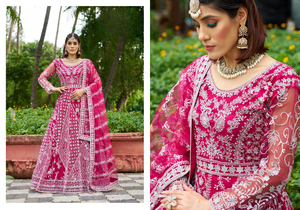 Royal Export présente un salwar kameez formel en coton à motif papillon lourd pour la collection de fête - Product Image 3