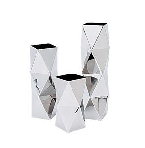 Stainless Steel Modern Big Silver Finishing Flower <b>Stand</b> Pot Metal Flower Planter Pot for Wedding Decorative - Product Image 1