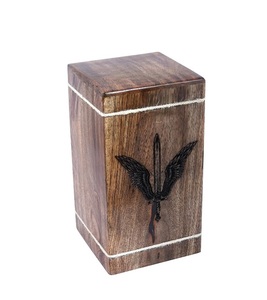 Urnas de cremación de madera de haya para cenizas humanas Urna de entierro de madera grande para adultos para espada de ala de Ángel de columbario-250 pulgadas cúbicas - Product Image 5