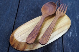 Juego de Cubiertos de Madera Ecológicos Hechos de Madera Natural, Cuchara, Tenedor y Cuchillo Reutilizables para una Cocina Moderna y un Comedor Sostenible - Product Image 5