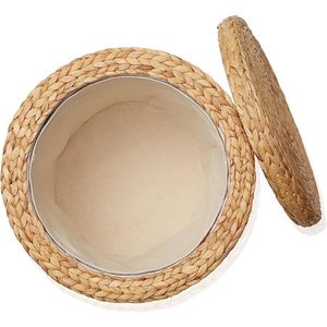 Jacinto de agua natural 17 \ "otomano redondo con tapa reposapiés para sala de estar dormitorio muebles de baño - Product Image 5