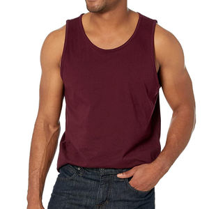 Débardeur décontracté respirant pour homme, couleur unie, tissu polyester/coton de haute qualité, design personnalisable - Product Image 1