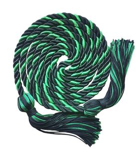 Cordons d'honneur personnalisés de haute qualité avec pompons colorés, vente en gros d'usine, pour la remise des diplômes - Product Image 5