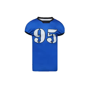 Service OEM, vêtements de football américain personnalisés, numéro d'équipe et logo imprimés sur mesure, maillot de football américain de couleur rouge/noir uni - Product Image 2