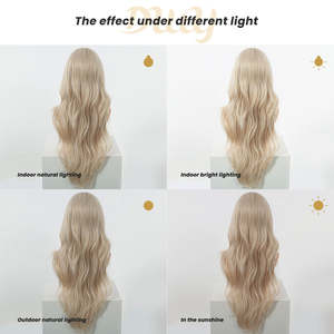 Calantha 28 Inch Wavy Blonde Glueless Synthetic Wig DWY New Design Filter Lace for Women Loose Wave Style - Product Image 6