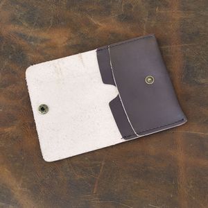 Lasergravure Custom Logo Echte Echte Koeienhuid Groente-Gelooide Lederen Kaart Portemonnee Cadeau Cadeau Lederen Kaarthouder - Product Image 4