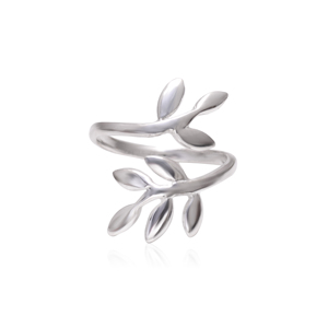 Anillos de Plata de Ley 925 con Diseño de Hoja Natural, Hechos a Mano, Plata Lisa, Joyería Informal Ligera, Regalo de Aniversario para Mujer - Product Image 3