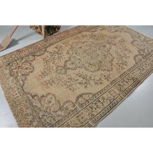 Antiguo Beige marrón 5,6X9,3 pies de lana Vintage alfombra turca Patchwork tejido plano para adolescentes Decoración Para sala de estar con respaldo de látex - Product Image 2