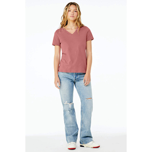 Collection d'été T-shirts à manches courtes et col en V haute performance et à séchage rapide pour femmes Toile polyester personnalisée de haute qualité - Product Image 3