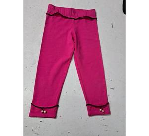 Leggings de algodón de calidad superior para niñas estilo dulce con dobladillo en contraste perla colgando tobillos longitud disponible para la venta - Product Image 1