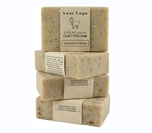 Private Label Natural Organic Vegan Wholesale Goat Milk Soap Moisturizing Nourishing Exfoliating Honey Oatmeal Soap