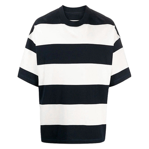 Camiseta de Cuello Redondo de Alta Calidad de 260G para Hombre, Personalizada, Holgada, de Manga Corta, con Diseño de Rayas, Promocional, 100% Algodón - Product Image 5