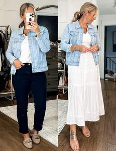 Veste en jean décontractée pour femmes avec poches avant haut rempli de coton à bouton unique pour les vestes d'automne/hiver - Product Image 4