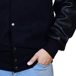 Long Sleeve Plus Size Men's Letterman Varsity Jacket Custom Chenille Embroidery Patch Baseball Jacket - Product Image 3