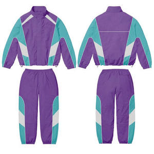 Dernière mode survêtement coupe-vent tenues 100% Nylon costume Sport veste piste fermeture éclair coupe-vent deux pièces survêtements pour hommes - Product Image 3