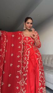 Conjunto de 3 piezas de diseñador indio pantalón Kurti acampanado tradicional Dupatta Long Salwar Kameez mujeres fiesta festiva Ropa Étnica paquistaní - Product Image 2