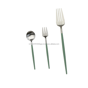 Juego de cubiertos de cuchara de tenedor plateado de acero inoxidable de 3 piezas de calidad superior 18/10 utensilios de mesa - Product Image 1