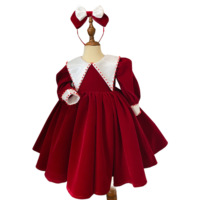Robe de princesse en velours blanc pour filles, col pointu, longueur mollet, coupe trapèze, choix privilégié, OEM ODM du Vietnam