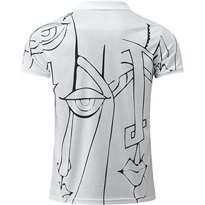 ODM Hombres para Polos 100% Algodón Desgastado Vintage Manga corta Alta calidad Media cremallera Moda Camisetas en blanco Sólido - Product Image 2