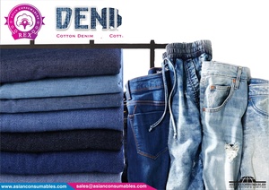 77% coton 21% Polyester 2% Spandex sergé Denim tissu bleu Indigo 11oz 62 largeur armure 3/1 RHT rouleau emballage pour garçons Jeans - Product Image 2