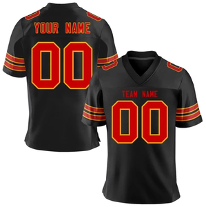 Camisetas de Fútbol Americano de Manga Corta, 100% Poliéster, Sólidas, Transpirables, Antibacterianas, con Nombre de Equipo Personalizado, Alta Calidad - Product Image 1