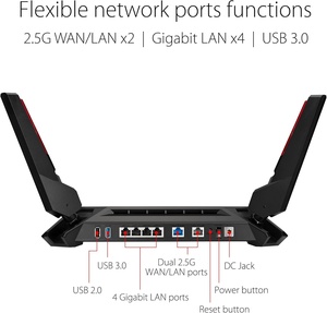 Boîtier de routeur sans fil personnalisé <span class=keywords><strong>ASUS</strong></span> ROG Rapture WiFi 6 AX Gaming <span class=keywords><strong>Router</strong></span> GT-AX6000 Dual 2.5G WAN LAN Compatible AiMesh - Product Image 4