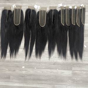 Produit phare : Extensions de cheveux humains naturels noirs avec closure frontale en dentelle, vente en gros, prêts à être expédiés - Product Image 2