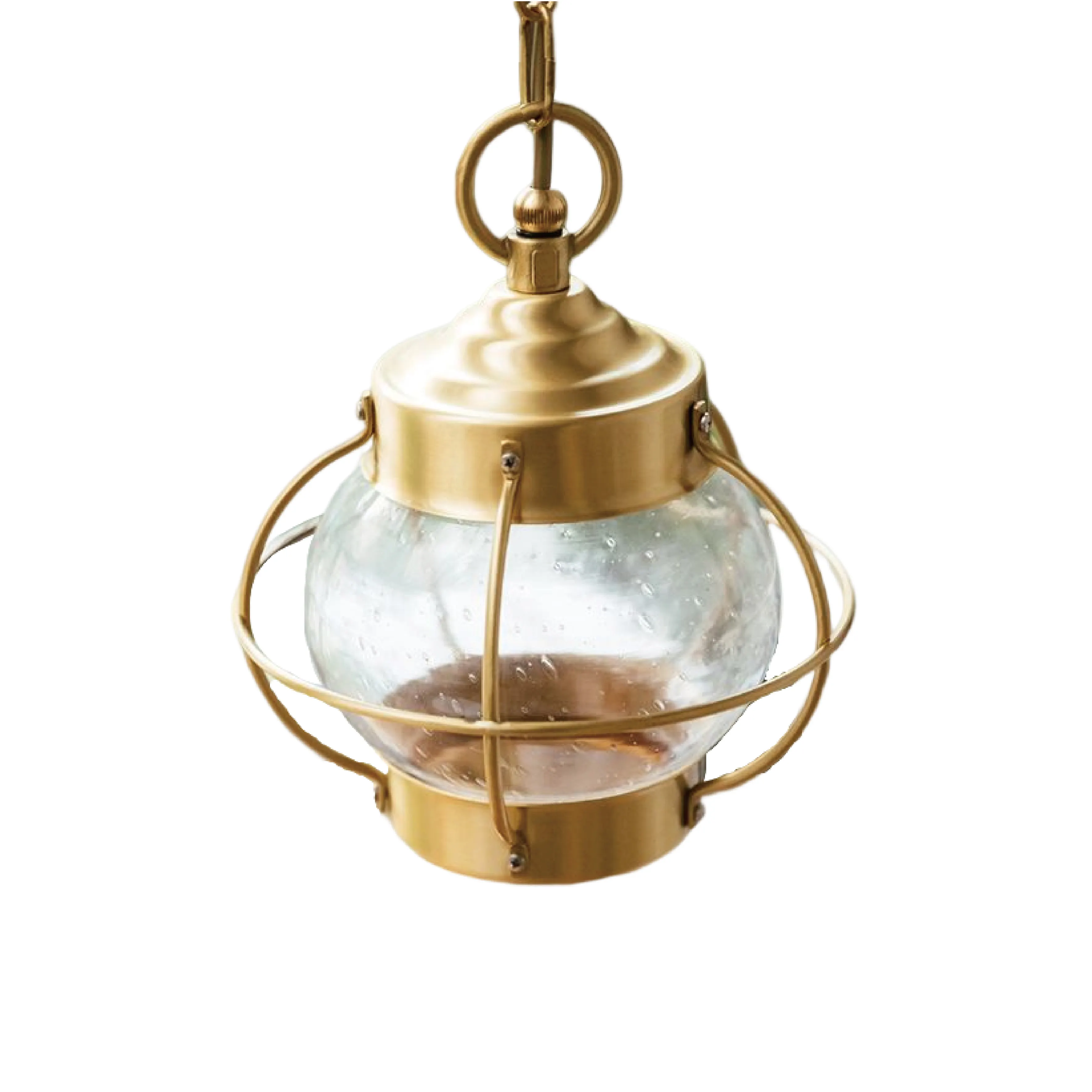Antique fancy brass round ball planet led pendant light