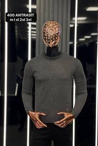 เสื้อสเวตเตอร์ลำลองผู้ชายสำหรับฤดูใบไม้ร่วง, เสื้อสเวตเตอร์ผ้าขนแกะแคชเมียร์แขนยาวมีซิปด้านหน้าให้ความอบอุ่นป้องกันการเกิดรอยยับ - Product Image 3