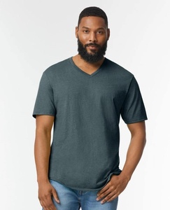 T-shirt décontracté pour homme à col en V, style doux, respirant, 100% coton, coupe ample, manches courtes, vêtements décontractés, RRI-TS-011 - Product Image 1