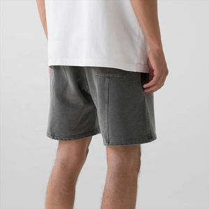 2024 Fashion Custom Streetwear <b>Men</b> Raw Edge <b>Fleece</b> Vintage Wash Jogger <b>Shorts</b> Acid Wash Sweat <b>Shorts</b> - Product Image 3