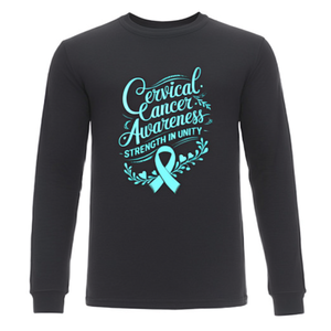Camiseta de Manga Larga para la Concientización sobre el Cáncer de Cuello Uterino, Fortaleza en Unidad, Producto Promocional de Apoyo - Product Image 3